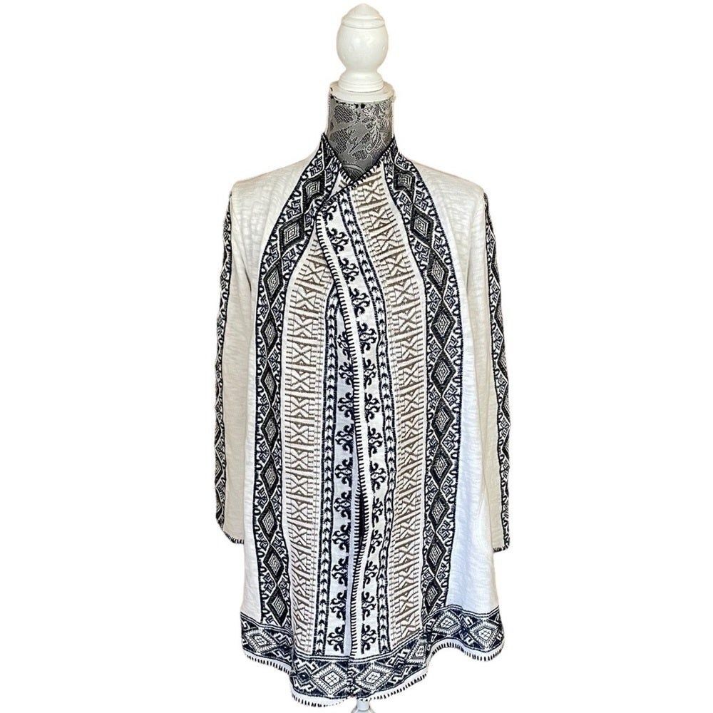 SOFT Surroundings Embroidered Open Front Cardigan Style# 2CN63 Size Small